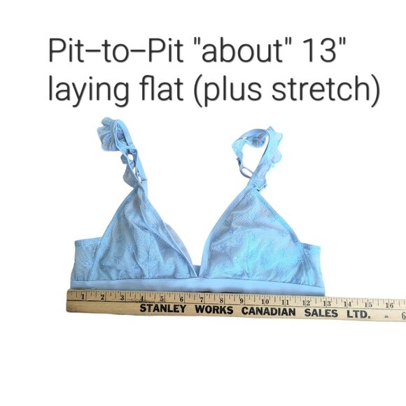 Madewell dusty blue floral embroidered mesh bralette in rainwashed peri size M - Picture 5 of 9